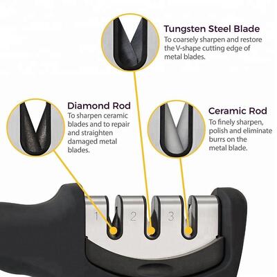 Professional Kitchen Knife Sharpener , ABS Diamond Wheel Knife Sharpener
